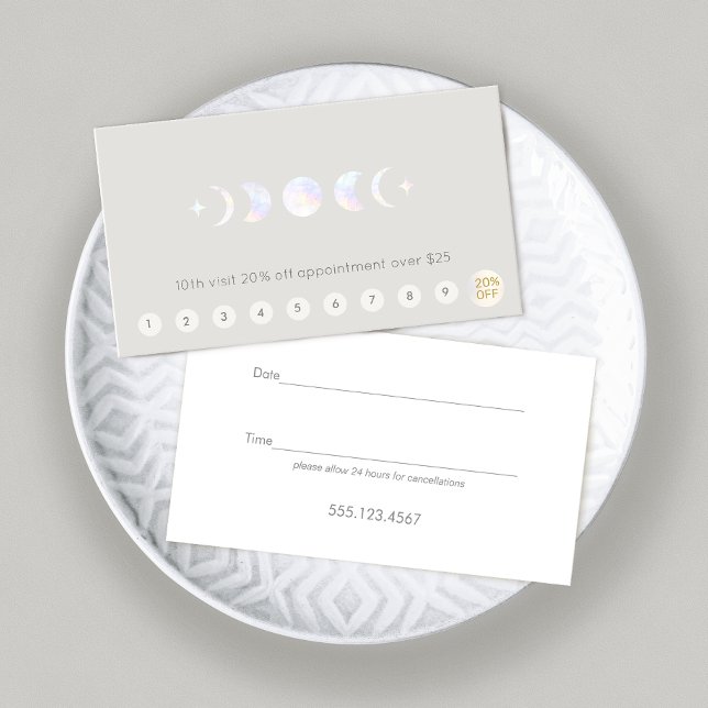 Moon 10 Punch Customer Loyalty Appointment Business Card (Creator Uploaded)