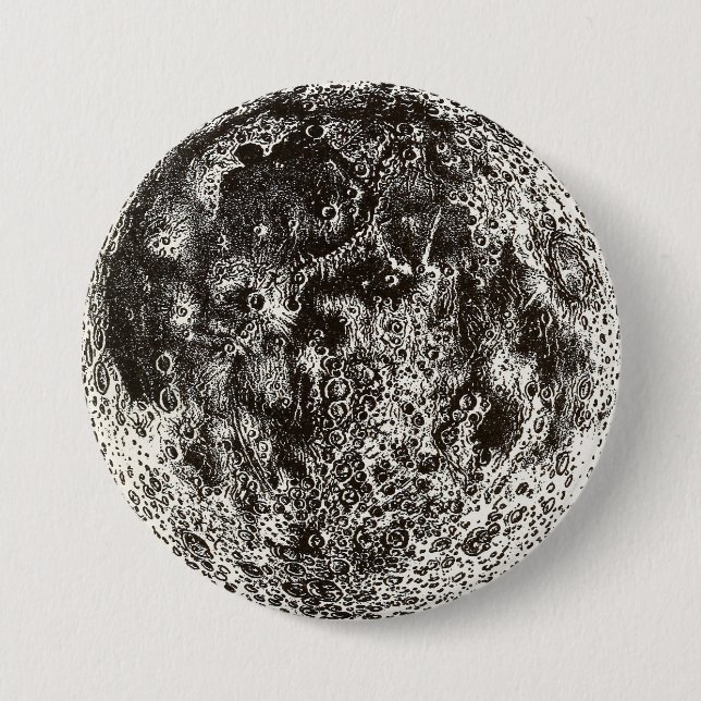 Moon 7.5 Cm Round Badge (Front)