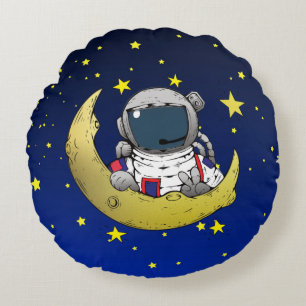 Moon Adventure Round Pillow