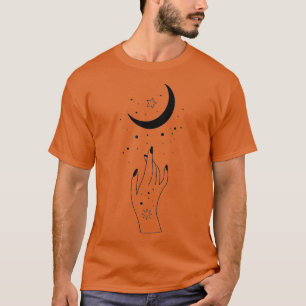 Moon alchemy mystical magic with woman hands T-Shirt