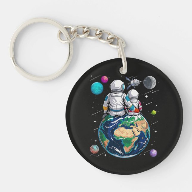 Moon And Astronaut Key Ring (Front)