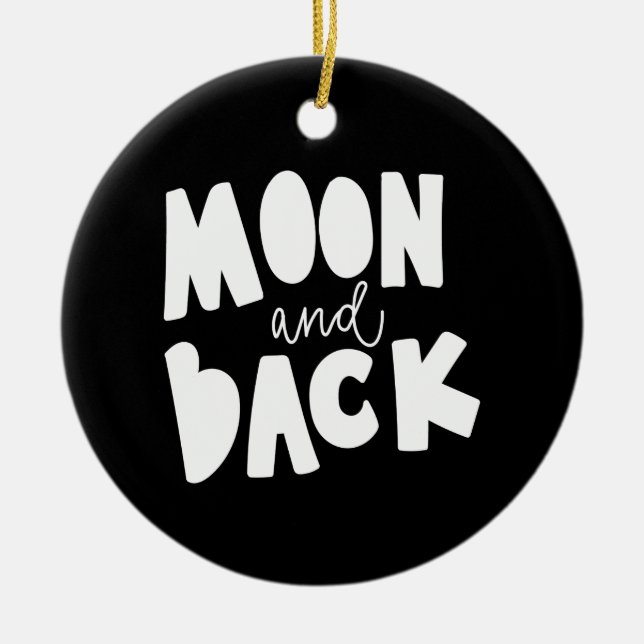 moon and back ceramic tree decoration (Front)