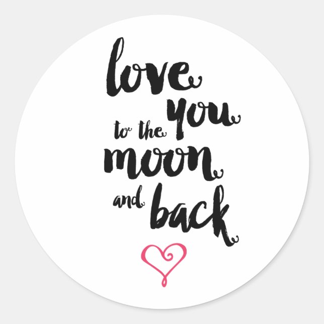 Moon and Back | Valentine's Day Sticker (Front)