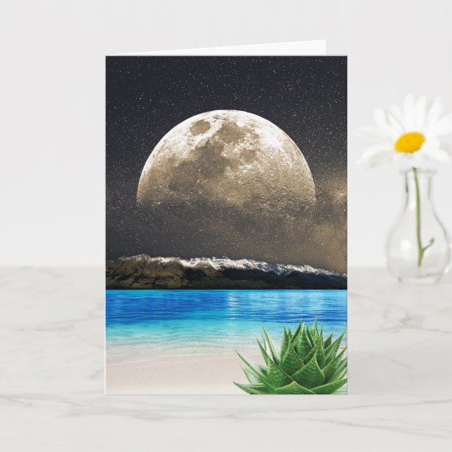 Moon And Beach Card (Small Plant)