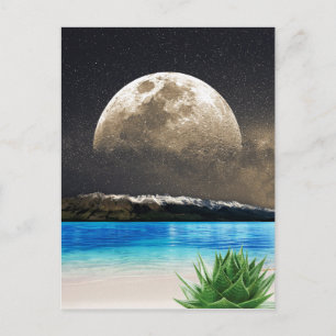 Moon And Beach Card