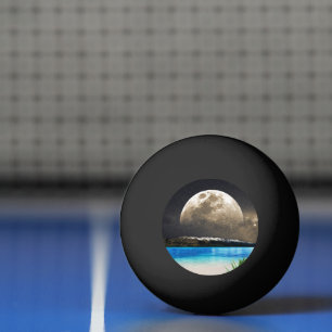 Moon And Beach Ping Pong Ball