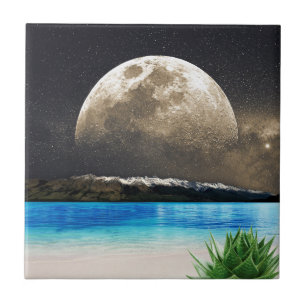 Moon And Beach Tile