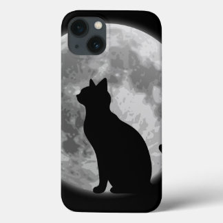 Moon and Black cat iPhone 13 Case