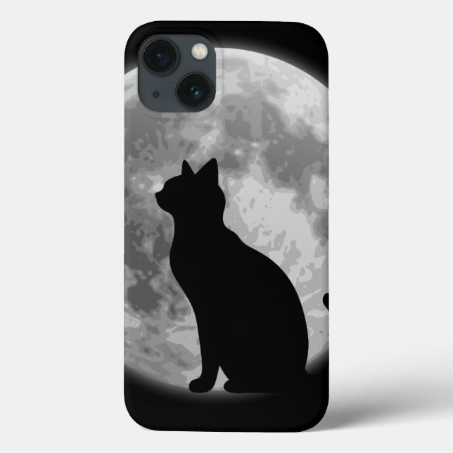 Moon and Black cat  Case-Mate iPhone Case (Back)