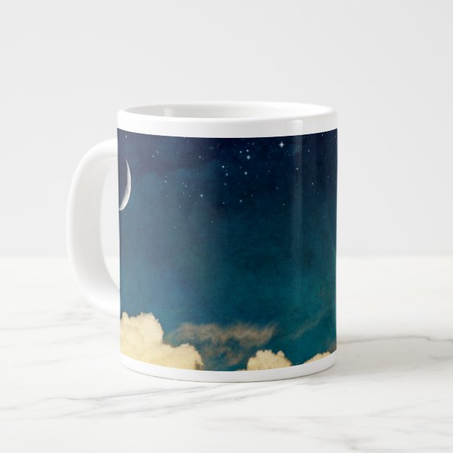 Moon And Cloudscape Large Coffee Mug (Front Left)
