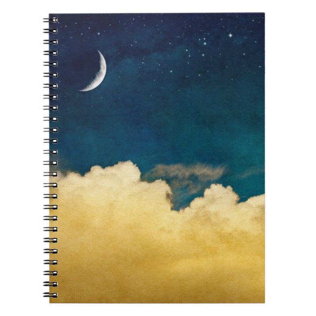 Moon And Cloudscape Spiral Notebook (Front)