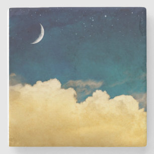 Moon And Cloudscape Stone Coaster