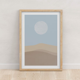 Moon and Desert Poster