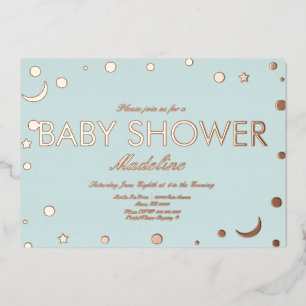 Moon and Dots Confetti Baby Shower Pressed
