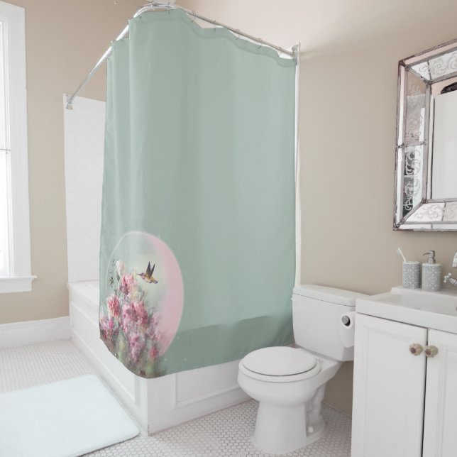 Moon And Flowers - Shower Curtain (In Situ)