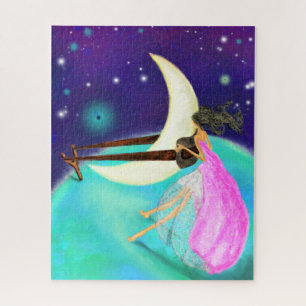 Moon and Girl Fantasy Puzzle Painting