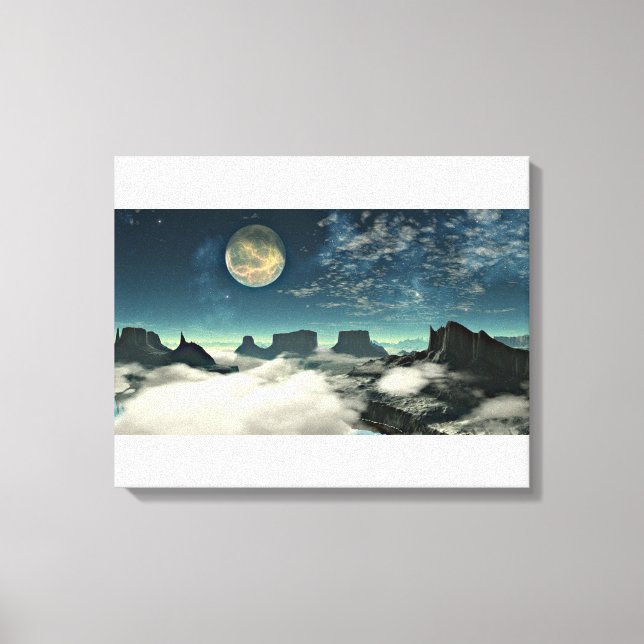 Moon and Landscape Canvas Print (Front)