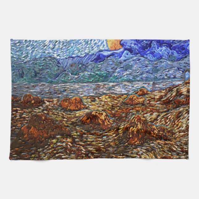 Moon and Landscape Tea Towel (Horizontal)