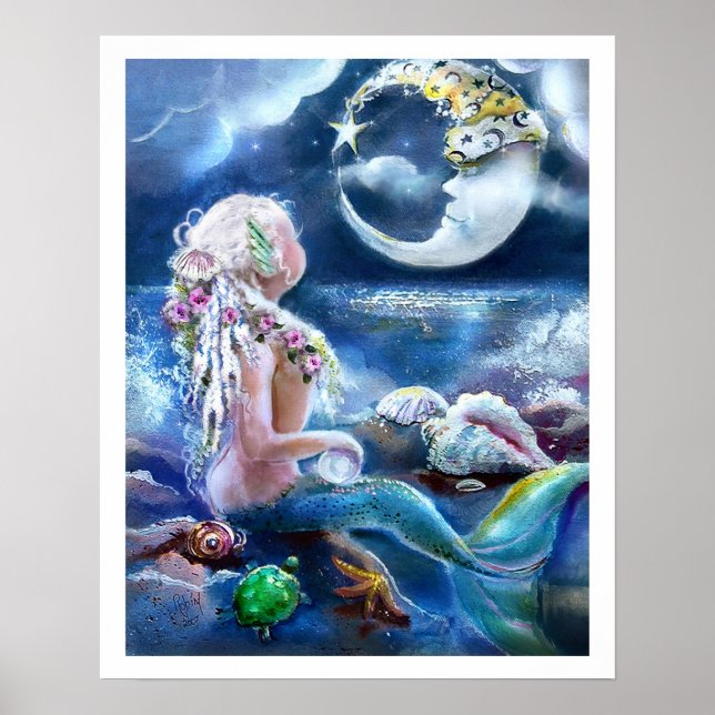Moon and Mermaid Poster (Front)