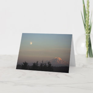 Moon and Mount Ranier at Card