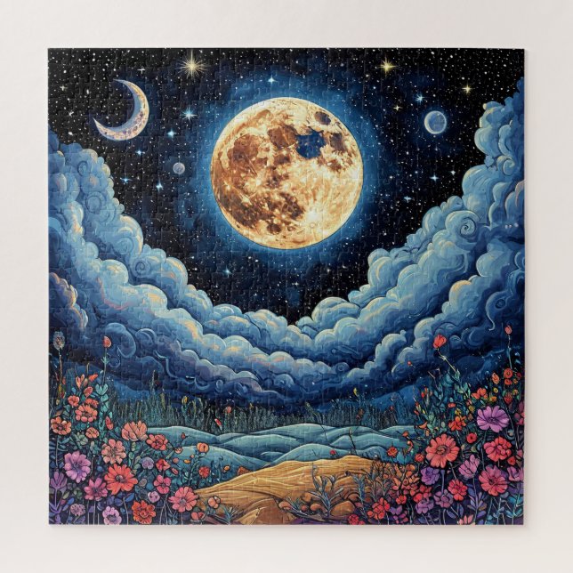 Moon and night sky jigsaw puzzle (Vertical)