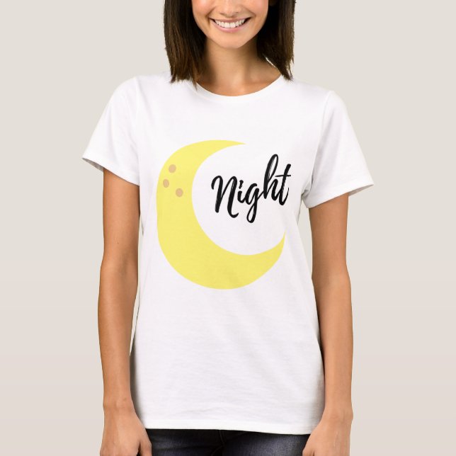 Moon and night wish design T-Shirt  (Front)