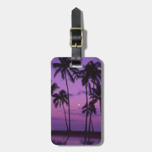 Moon and Palm Tree Luggage Tag