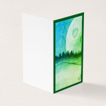 Moon and Planet - green