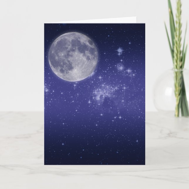Moon and Shining Stars Card (Front)