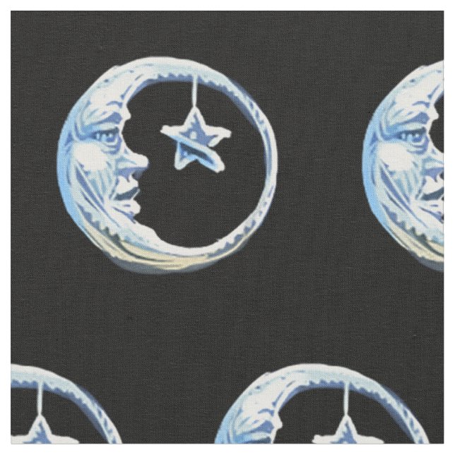 Moon and Star Fabric (Close Up)