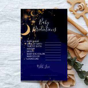 Moon and star theme baby shower predictions game