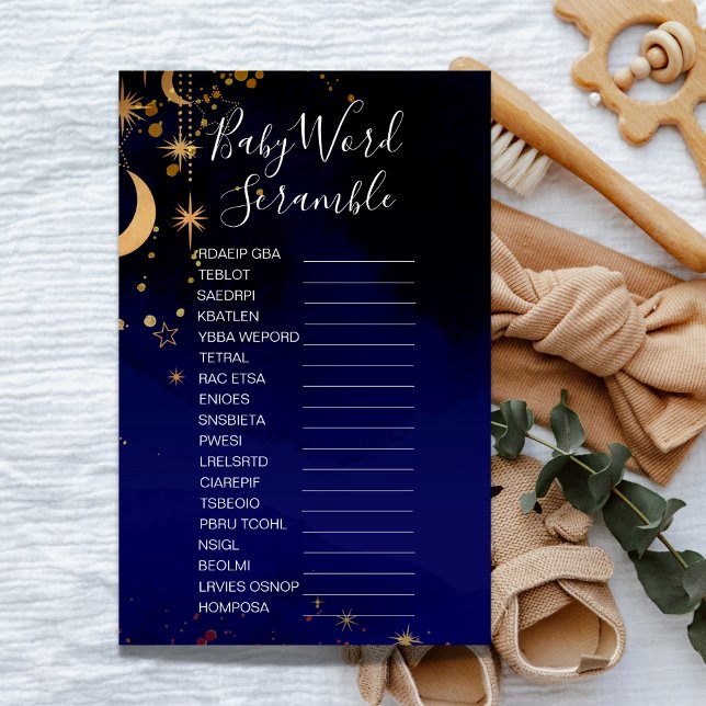 Moon and star theme baby word scramble game (Creator Uploaded)