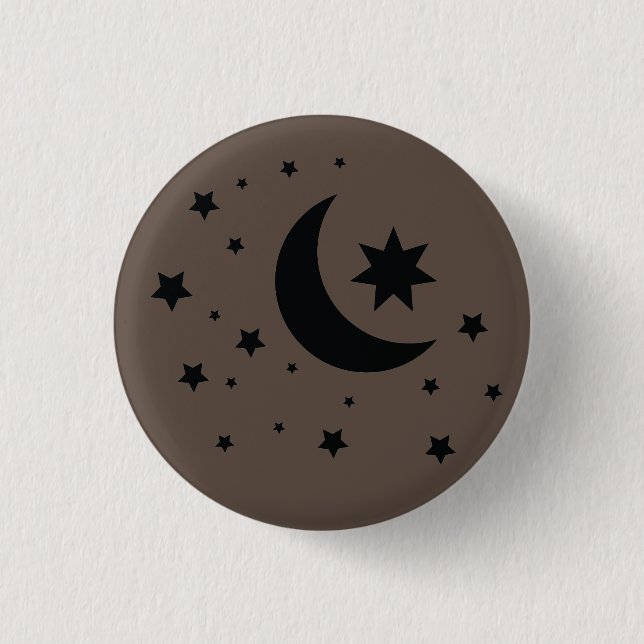 moon and stars 3 cm round badge (Front)