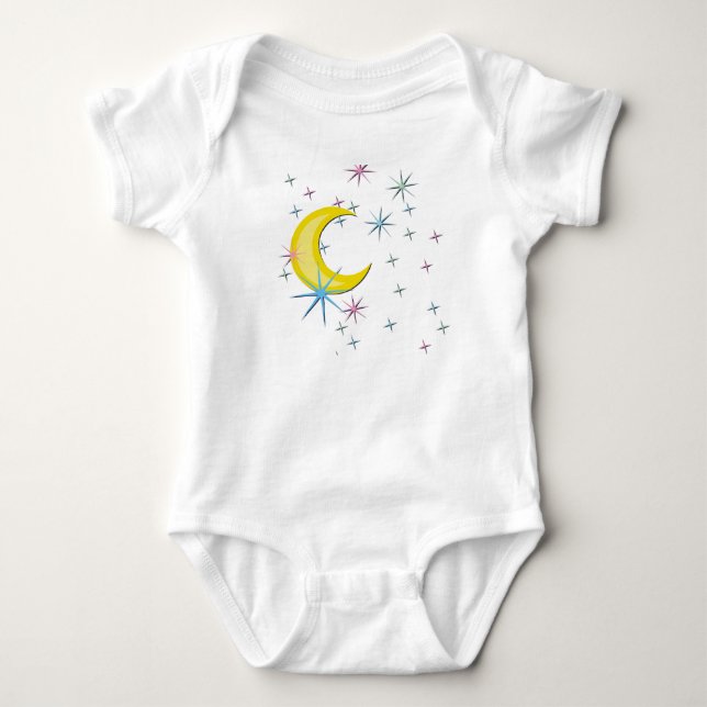 Moon and Stars Baby Bodysuit (Front)