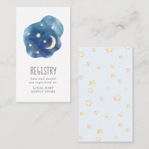 Moon and Stars Baby Boy Gift Registry Enclosure Card