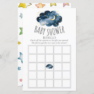 Moon and Stars Baby Shower Bingo Game