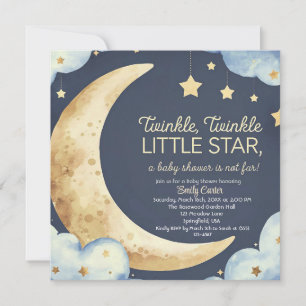 Moon and Stars Baby Shower - Dreamy Nighttime Invitation