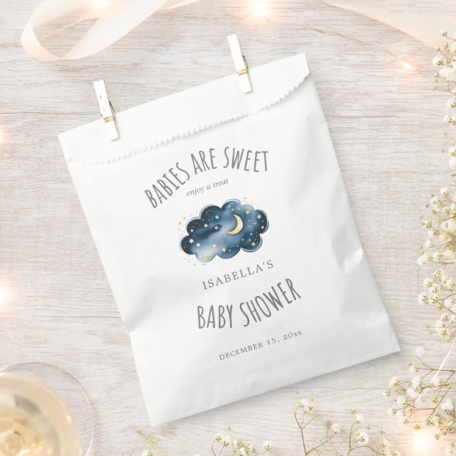 Moon and Stars Baby Shower Favour Bag (Clipped)