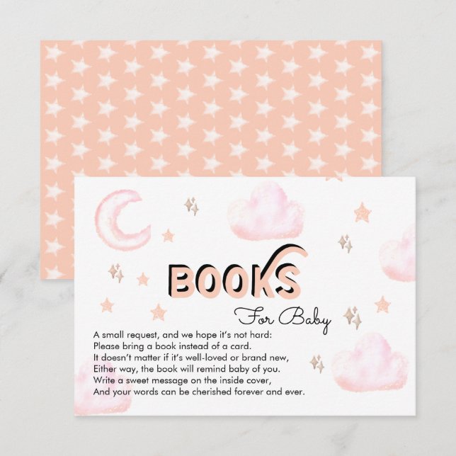 Moon and Stars | Baby Shower Insert Enclosure Card (Front/Back)
