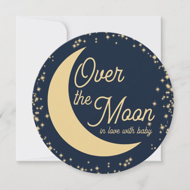 Moon and Stars Baby Shower Invitation (Front)