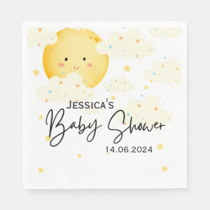 Moon and Stars Baby Shower Napkin
