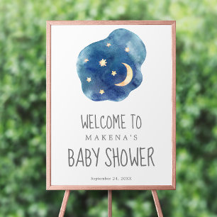 Moon and Stars Baby Shower Welcome Poster