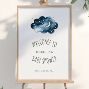 Moon and Stars Baby Shower Welcome Poster