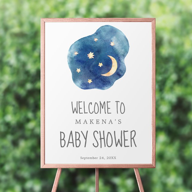 Moon and Stars Baby Shower Welcome Poster (Creator Uploaded)