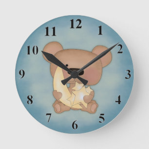 Moon and Stars Bear Clock