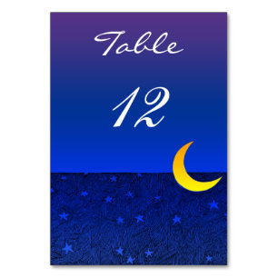 Moon and Stars Blue Sky Custom 2-Sided Table Card