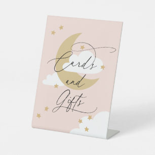 Moon and Stars Cards and Gifts Sign Pink