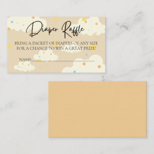 Moon and Stars Cream Diaper Raffle Enclosure Card