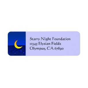 Moon and Stars Custom Return Label