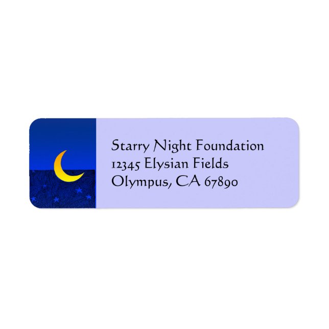 Moon and Stars Custom Return Label (Front)
